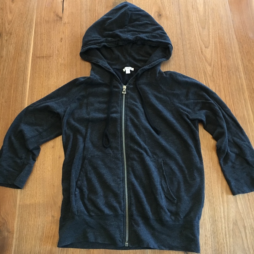 James Perse Zip Up Hooded Sweatshirt